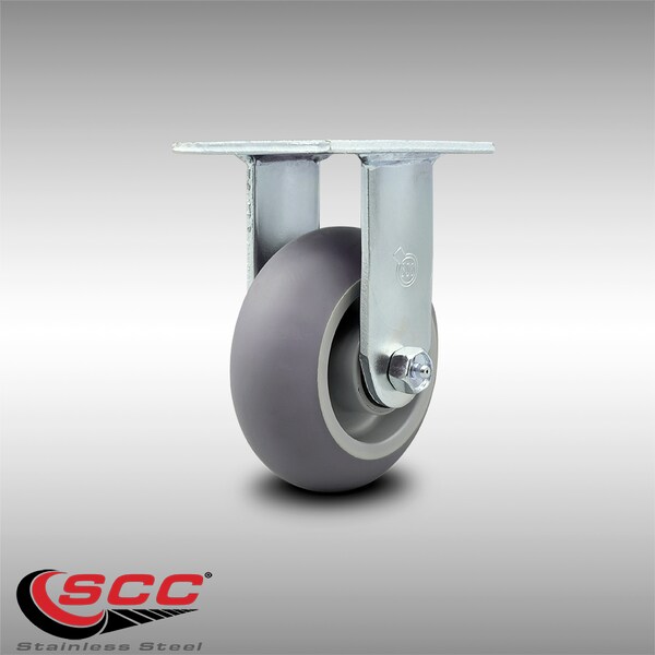 5 Inch SS Thermoplastic Rubber Wheel Rigid Caster with Roller Bearing SCC